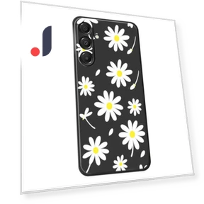 White Daisy Pattern Printing Straight Edge TPU Phone Back Cover — Back Covers, Smartwatch 2025