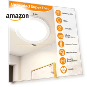 Rechargeable Motion Sensor Ceiling Light — Overhead Lighting, Bairth