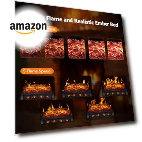 Vintage Design Portable Freestanding Fireplace Log Heater — Portable Heating Solutions, Havato