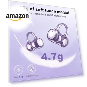 Wireless Clip on Earbuds — In-Ear Headphones, ZIHNIC