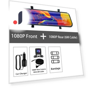 1080P Dual Lens Car Mirror Dash Cam — Rearview Cameras for Cars, CANKE