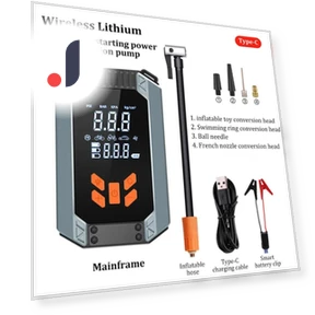 12V Car Emergency Starter with Wireless Lithium Inflator — Safety Kits, QINQING