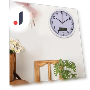 Classic Wall Clock with Date and Temperature — Desk & Shelf, Kitchen Accs