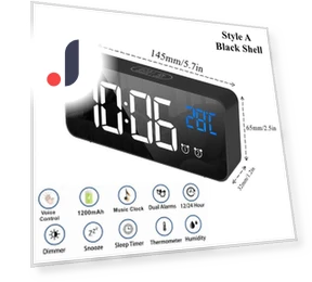 Smart LED Bedside Digital Alarm Clock — Alarms & Clocks, Factory Discount Outlet