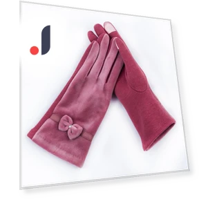 Women's Mink Gloves with Bow — Arm Warmers, sunrise 1
