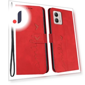 Imprinted Heart Shape Phone Cover Stand Wallet Phone Leather Case with Strap — Flip Cases, Smartwatch 2025