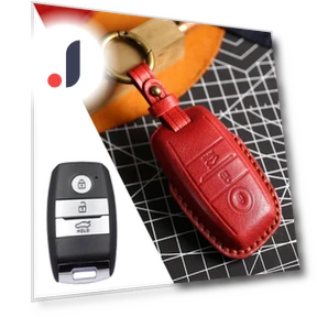 Leather 3D Molded Key Fob Cover — Car Door Entry Guard, Auto Parts Decorate