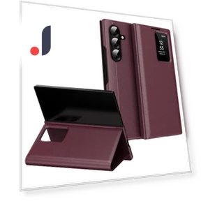 Leather Phone Cover with Card Holder and Smart View Window — Phone Accessories, Smartwatch 2025