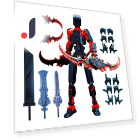 3D Printed Robot Figure with Accessories — Dolls & Figures, ophiuchus