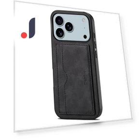 Leather Phone Back Cover with Card Holder and Kickstand — Phone Accessories, DENIOR