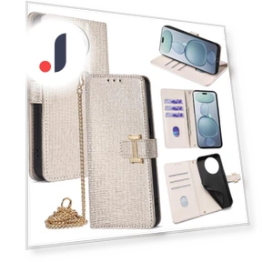 Leather Wallet Case with Shoulder Strap — Phone Accessories, Smartwatch 2025