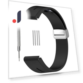 Silicone Watch Strap with Magnetic Silver Buckle — Fitness Bands, Smartwatch 2025