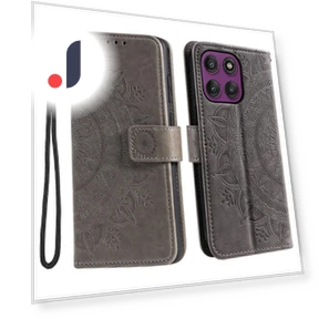 Stand Case Imprinted Totem PU Leather Wallet Phone Cover with Wrist Strap — Phone Accessories, Smartwatch 2025