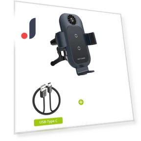Touch Car Wireless Charger with Auto Sensor and Cooling Fan — Phone Accessories, Essager Electronic