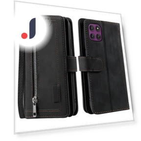 Zipper Wallet PU Leather Phone Cover with Wrist Strap — Basic Cases, Smartwatch 2025