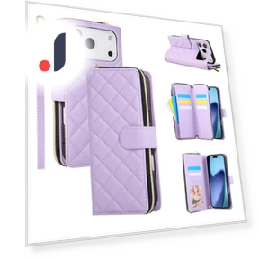 Zipper Wallet Rhombus PU Leather Crossbody Phone Cover — Phone Accessories, Smartwatch 2025