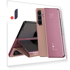 Electroplating View Window Stand Leather Phone Cover — Phone Accessories, Smartwatch 2025