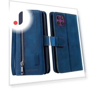 Zipper Wallet PU Leather Phone Cover with Wrist Strap — Flip Cases, Smartwatch 2025
