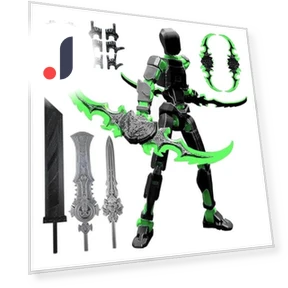 3D Printed Robot Figure with Accessories — Dolls & Figures, Party&Festival Supplies