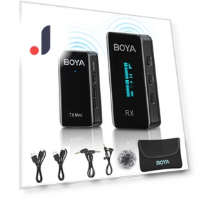Mini Wireless Lavalier Microphone System with OLED Screen — Wireless Systems, Boya