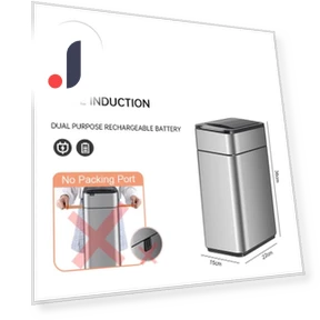 Smart Stainless Steel Trash Bin — Kitchen Cans, QIANBAIDI