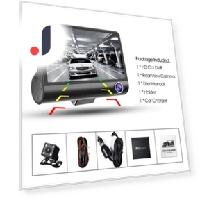 3-Lens HD 1080P Car Dash Cam — Dashboard Cameras, Smart Mouse