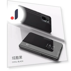 Leather Smart Mirror Magnetic Flip Phone Case — Flip Cases, case-A1