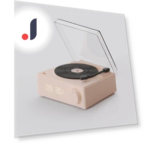 Retro Vinyl Wireless Bluetooth Speaker Alarm Clock — Portable Sound Systems, Mango Event