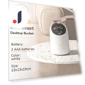 Mini Smart Desktop Trash Bin with Display — Waste Baskets, QIANBAIDI