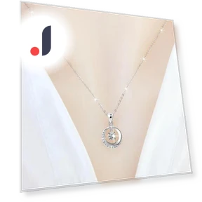Smart Round Necklace with Zircons — Smart Jewelry, Lucky Star Jewelry