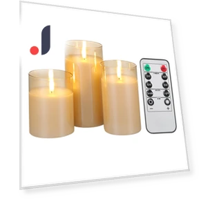 Flicker Flameless Candles Set with Controller — Flameless, TOMTOP JMS