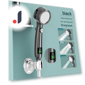 Luxury Smart LED Shower Head Set with Hand Sprayer and Heater — Fixed, Build My Home