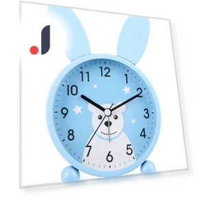 Cartoon Alarm Clock with Rabbit Ears — Clocks, Fashionable bags