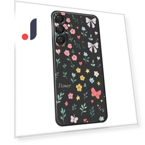 Floral Bow Pattern Printing Straight Edge TPU Phone Back Cover — Bumpers, Smartwatch 2025