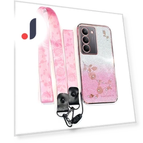 Flower Pattern TPU Gradient Phone Cover with Lanyards — Phone Accessories, KADEM