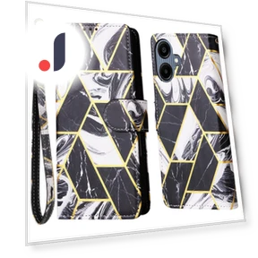 Lacquered Marble Pattern Leather Cover with Wrist Strap — Phone Accessories, Smartwatch 2025