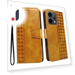 Leather Wallet Stand Case with Grid Embossing — Phone Accessories, Smartwatch 2025