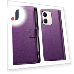 Magnetic Snap Litchi Texture Leather Wallet Phone Cover with Wrist Strap — Flip Cases, Smartwatch 2025