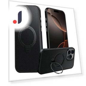 MagSafe Kickstand Case with Carbon Fiber Texture — Phone Accessories, Smartwatch 2025