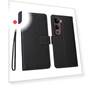 RFID Blocking 3 Card Slots PU Leather Phone Cover with Wrist Strap — Protective Cases, Smartwatch 2025