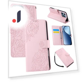 Rose Flower PU Leather Wallet Cover with 3 Card Slots/Wrist Strap — Phone Accessories, Smartwatch 2025