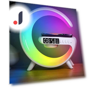 3-in-1 Wireless Charging Dock with Bluetooth Speaker, Alarm Clock, and LED Moon Light — Alarm, GC SupMarket