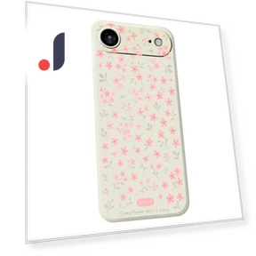 Air Case Pink Small Flowers Pattern Printing Straight Edge TPU Phone Back Cover Beige — Basic Cases, Smartwatch 2025