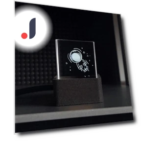 Crystal Cube Photo Display Holographic Desktop Smart Weather Station Digital Clock with GIF Animations Album — Alarms & Clocks, Hein-M
