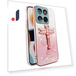 Dragonfly Kickstand Flowers Glitter TPU Cover — Phone Accessories, KADEM