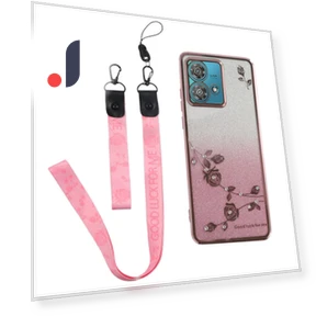 Flower Pattern TPU Gradient Phone Cover with Lanyards — Phone Accessories, KADEM