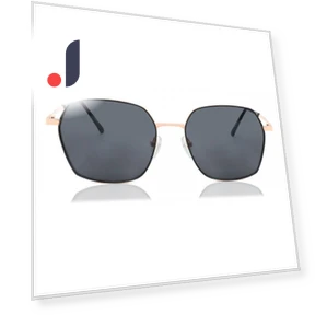 Full Rim Geometric Rose Gold Black Fashion Unisex Sunglasses — Eyewear Collection, SmartBuy Collection