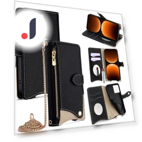 Leather Case Wallet Stand Cover with Chain Strap — Phone Accessories, Smartwatch 2025