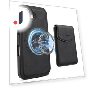 Magnetic Case Leather+PC+TPU Cover with Detachable Card Bag — Phone Accessories, DENIOR
