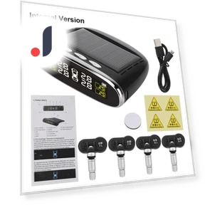 Temperature Alert LCD Display Solar Power TPMS Car Tire Pressure Alarm Monitor System — TPMS Sensor Replacements, Home Furnishing Department Mall